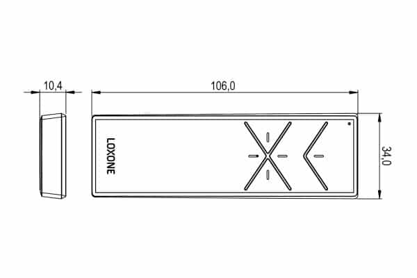 Produktmaßzeichnung Loxone Remote Air Mini