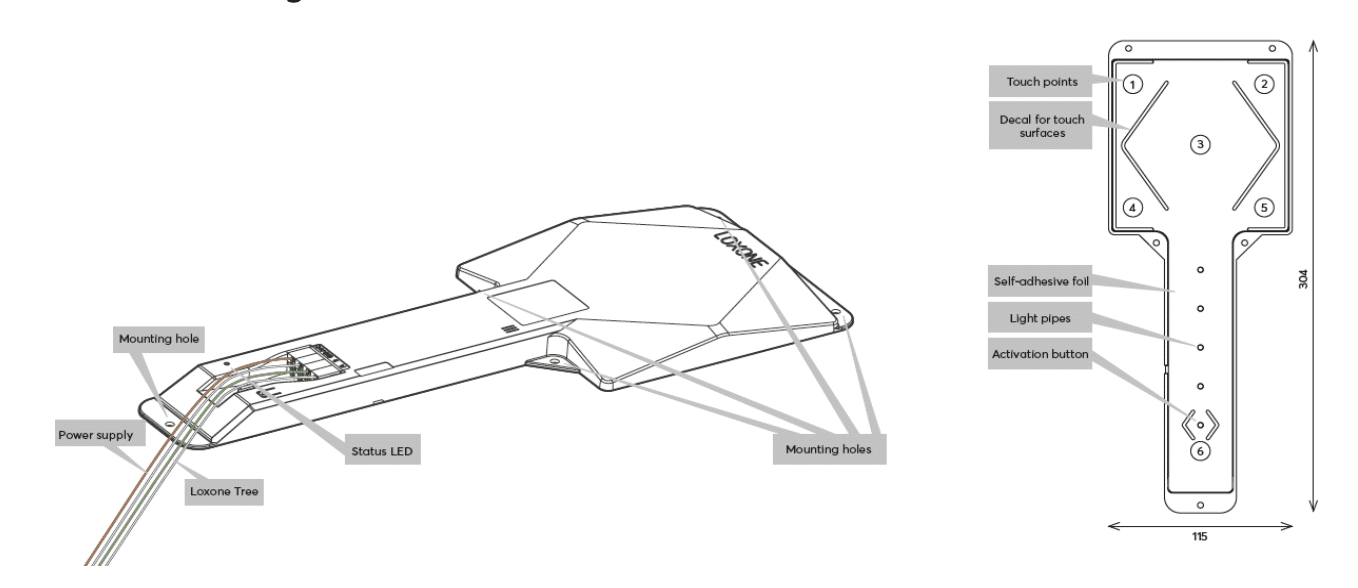 Anschlussplan Loxone Touch Surface Tree