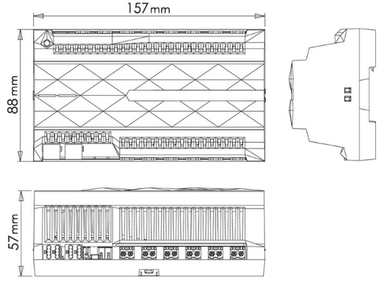 Produktmaßzeichnung Loxone Miniserver (Gen. 2)