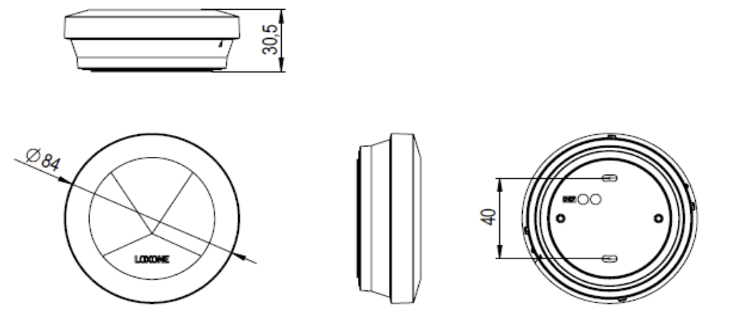 Produktmaßzeichnung Button Air