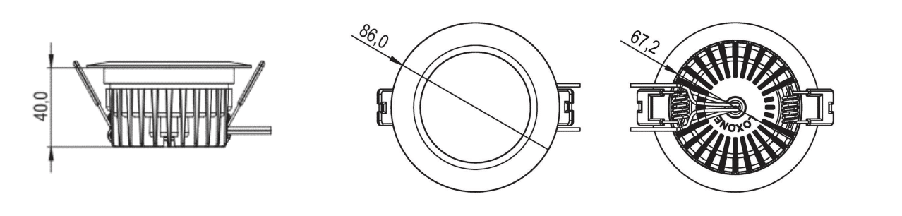 Produktmaßzeichnung Loxone LED Spot RGBW Tree Anthrazit