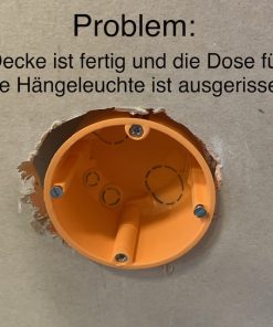 Rep-Kit für ausgerissene Hohlwanddosen in Rigipsdecken von Hängeleuchten