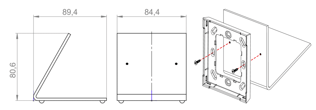 Produktmaßzeichnung Loxone Stand Base Silber