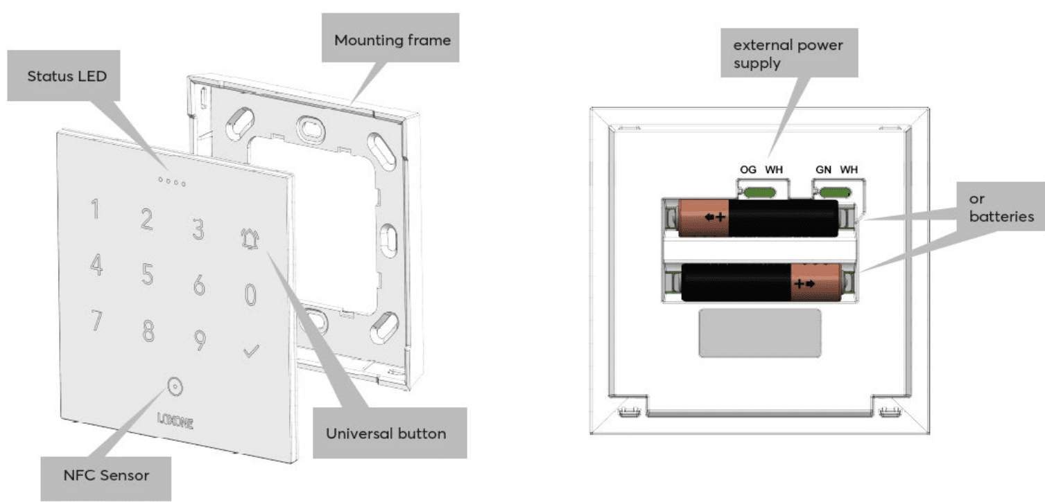 Anschlussplan NFC Code Touch Air Gen.2 Samtweiss (RAL 9002)