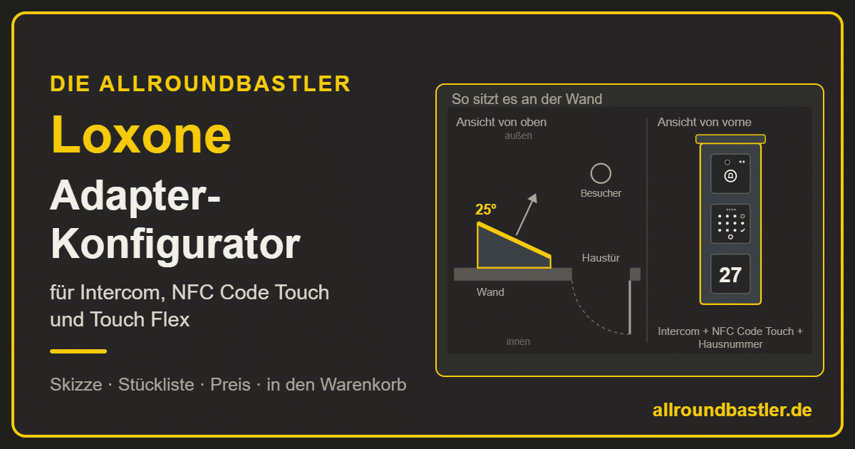 Loxone Adapter-Konfigurator für Intercom, NFC Code Touch und Touch Flex